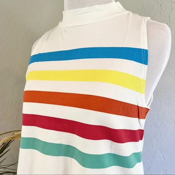 NWT Ginger G Rainbow Stripe Mockneck Tank - Picture 8 of 13